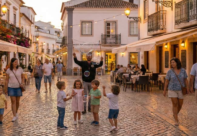 Family on the Praia da Falésia