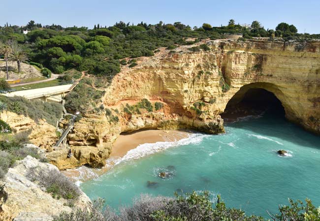 Carvoeiro cave coastline Praia de Vale Covo