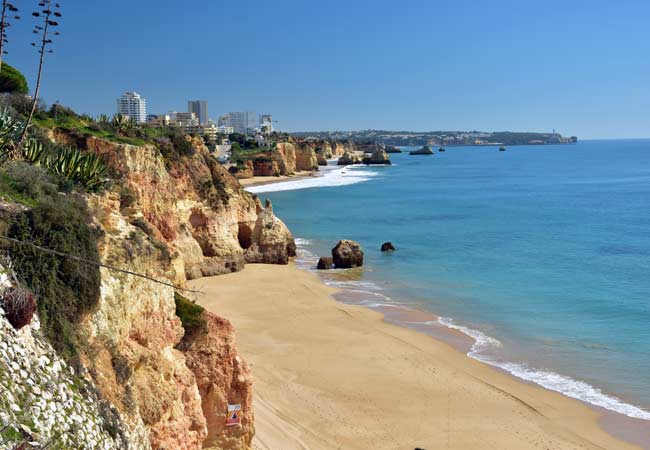 Praia da Rocha coastline cliffs