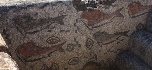 Römische Mosaike aus dem 2. Jh.im Badeareal der Villa, Estoi