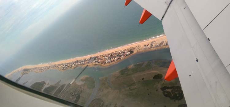 Praia de Faro vue d'avion