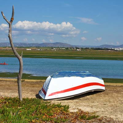 Ria Formosa are mud flats and salt lagoons