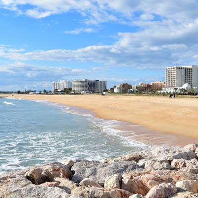 The beach front in Vilamoura